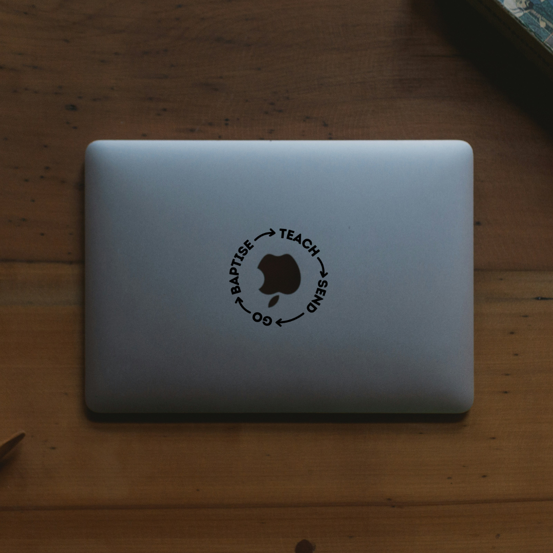 Auftrag Sticker mit Pfeil